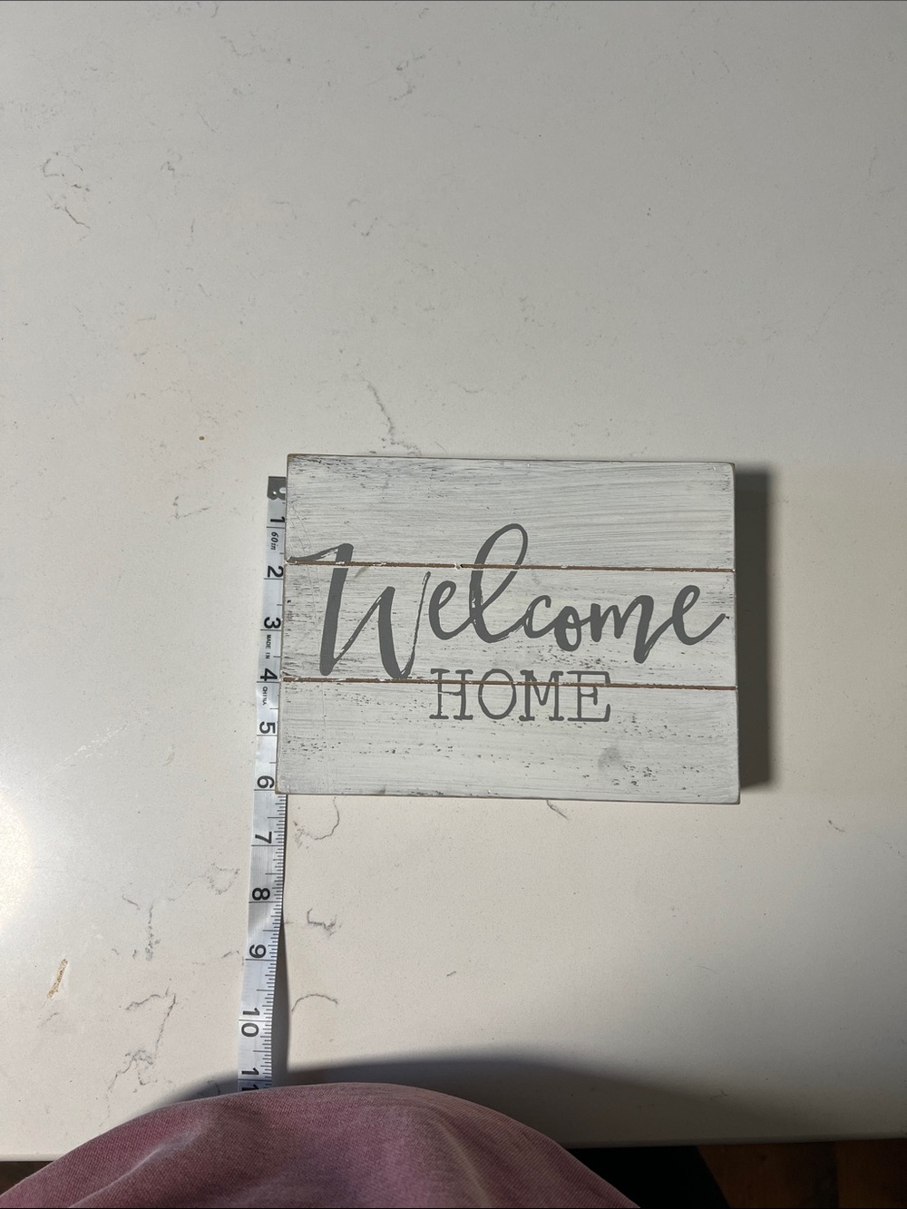 Hobby Lobby White and Gray 'Welcome Home' Rustic Wall Plaque - Picture 2 of 3